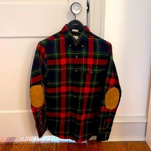 J. Crew Slim button down leather elbow patches Small
